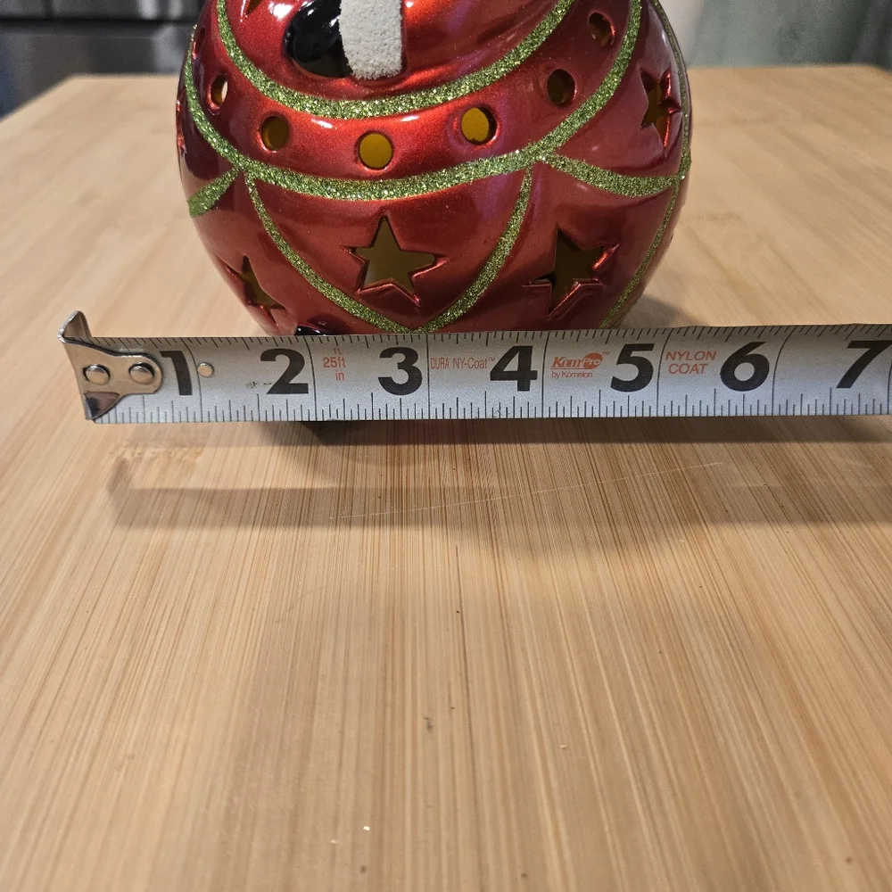 QVC Light Up Santa Clause Orniment Figirine w/ Color‎ Changing Bulb